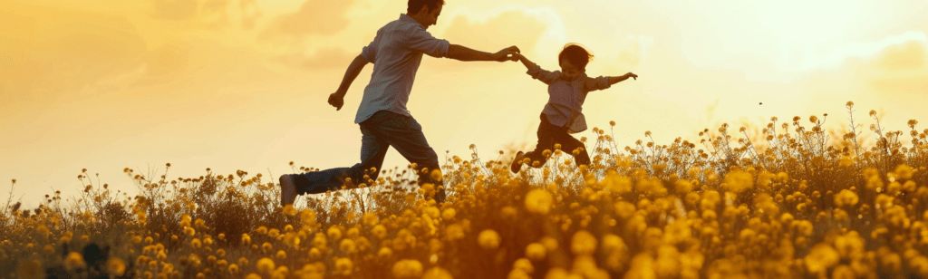 a father and son enjoy visitation rights