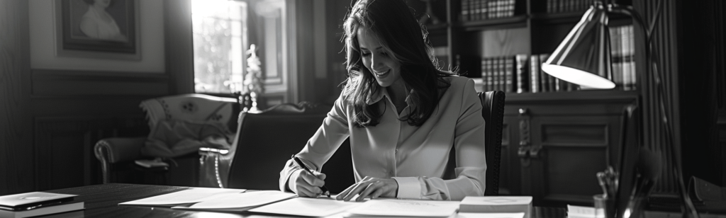 a woman signs las vegas name change paperwork